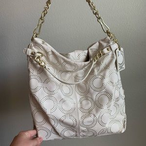 Cream Colored Coach Bucket Bag